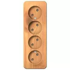 Розетка Schneider Electric BLNRA000415 4-я б/з без шторок 16А, 250В, изолир. пластина Ясень наруж