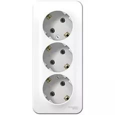 Розетка Schneider Electric BLNRA010311 3-я с/з без шторок изолир. пластина 16А, 250В (белый) наруж