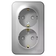 Розетка Schneider Electric BLNRA011213 2-ая с/з со шторками 16А, 250В, изолир. пластина Алюминий наруж