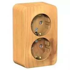 Розетка Schneider Electric BLNRA011215 2-ая с/з со шторками 16А, 250В, изолир. пластина Ясень наруж