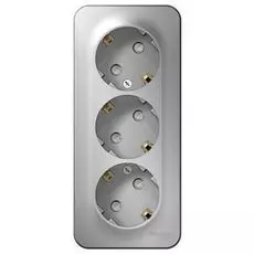 Розетка Schneider Electric BLNRA011313 3-я с/з со шторками 16А, 250В, изолир. пластина Алюминий наруж