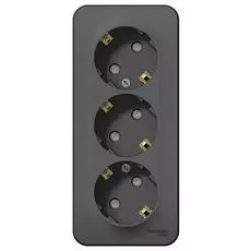 Розетка Schneider Electric BLNRA011316 3-я с/з со шторками 16А, 250В, изолир. пластина Антрацит наруж