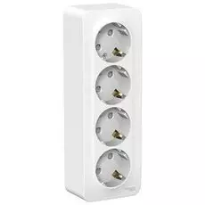 Розетка Schneider Electric BLNRA011411 4-я с/з со шторками 16А, 250В, изолир. пластина (белый) наруж
