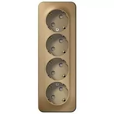 Розетка Schneider Electric BLNRA011414 4-я с/з со шторками 16А, 250В, изолир. пластина Титан наруж