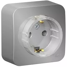 Розетка Schneider Electric BLNRA110113 с/з без шторок, (тонкая) 16А, 250В, изолир. пластина Алюминий наруж