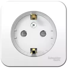 Розетка Schneider Electric BLNRA111111 с/з со шторками, (тонкая) 16А, 250В изолир. пластина (белый) наруж