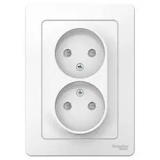 Розетка Schneider Electric BLNRS000121 2-ая б/з со шторками, 16А, 250В (белый) внутр