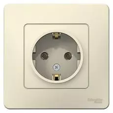 Розетка Schneider Electric BLNRS001012 с/з без шторок, 16А, 250В Молочная внутр
