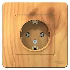 Розетка Schneider Electric BLNRS001015 с/з без шторок, 16А, 250В Ясень внутр