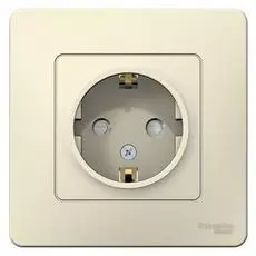 Розетка Schneider Electric BLNRS001112 с/з со шторками, 16А, 250В Молочная внутр