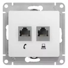 Розетка Schneider Electric GSL000185 2-я RJ11+RJ45, кат.5E