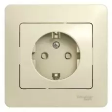 Розетка Schneider Electric GSL000244 с заземлением со шторками (в сборе с рамкой) (кратно 15 шт)