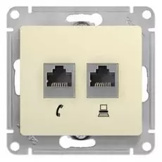Розетка Schneider Electric GSL000285 2-я RJ11+RJ45, кат.5E