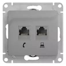 Розетка Schneider Electric GSL000385 2-я RJ11+RJ45, кат.5E