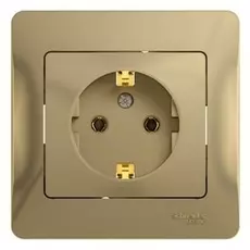 Розетка Schneider Electric GSL000442 Glossa Титан с заземлением (в сборе с рамкой)