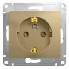 Розетка Schneider Electric GSL000445 Glossa Титан с заземлением со шторками