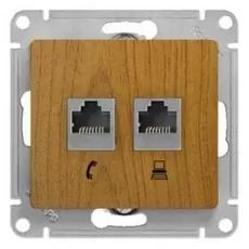 Розетка Systeme Electric GSL000585 2-я RJ11+RJ45, кат.5E