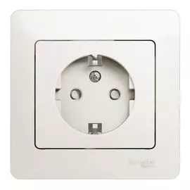 Розетка Schneider Electric GSL000644 с/з со шторками, 16А (в сборе) перламутр