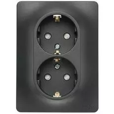 Розетка Schneider Electric GSL000726 двойная с заземлением, со шторками, IP20