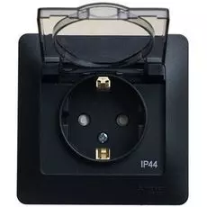 Розетка Schneider Electric GSL000748 с заземлением, со шторками, с крышкой IP44,