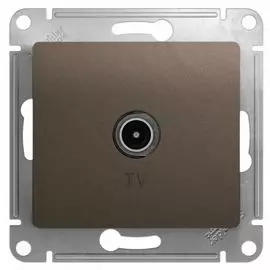 Розетка Schneider Electric GSL000893 Glossa TV, механизм шоколад