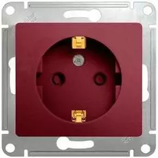 Розетка Systeme Electric GSL001145 Glossa с заземлением со шторками (баклажановый)