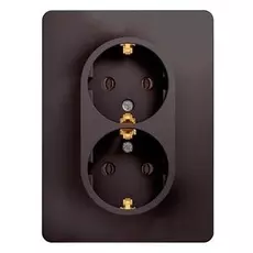 Розетка Schneider Electric GSL001324 GLOSSA двойная с заземлением в сборе (графит)