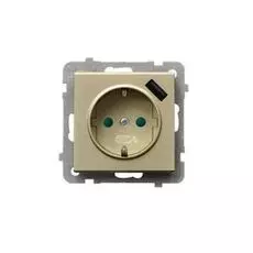 Розетка Ospel GP-1RSPUSB/m/39 2, 1A, 230V/50Hz, IP-20, шампанский золотой
