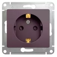 Розетка Systeme Electric GSL001445 GLOSSA с заземлением со шторками (сиреневый туман)
