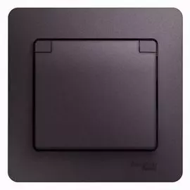 Розетка Systeme Electric GSL001446 Glossa с/з со шторками с крышкой IP20 (в сборе) сиреневый туман