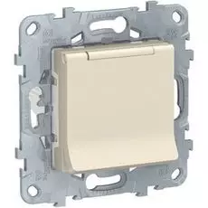 Розетка Schneider Electric NU503744TA UnicaNew, беж, с/з со шторками, с крышкой, 16А, 250В, IP40