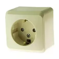 Розетка Systeme Electric PA16-004K Этюд 1-ая, с заземлением, со шторками, наружная, 16 А, 250 В, 368