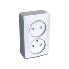 Розетка Schneider Electric PA16-006B Этюд 2-ая, без заземления, со шторками, наружная, 16 А, 250 В, 3680 Вт, IP20, в сборе (белая)