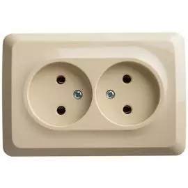 Розетка Schneider Electric PA16-105K 2-ая угловая б/з без шторок 16А 250B крем