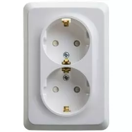 Розетка Schneider Electric PC16-108B 2-ая с/з со шторками 16А 250B белый