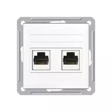 Розетка Systeme Electric RSI-251KK5E-1-86 W59 двойная компьютерная скрытая, в рамку (белая)