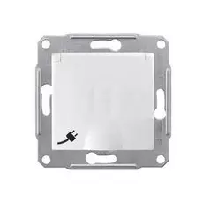 Розетка Schneider Electric SDN3100121 Sedna 1-я с заземлением, с защитными шторками, с крышкой, 16 А, 250 В, IP20 (белая)