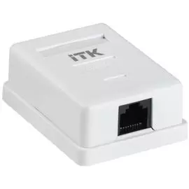 Розетка настенная ITK CS2-1C5EU-12-G GENERICA 1 порт, 49.2x65.5x25.2мм RJ45 ABS белый