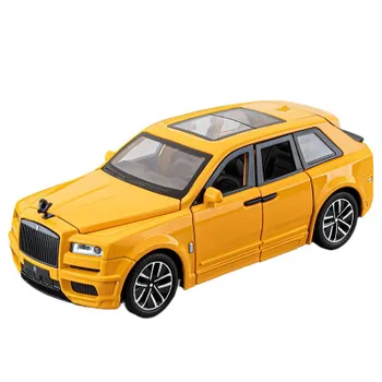 Модель легкосплавного автомобиля Cullinan в масштабе 1/32 со светом и звуком, игрушка премиум-класса для детей, коллекционное издание чёрный