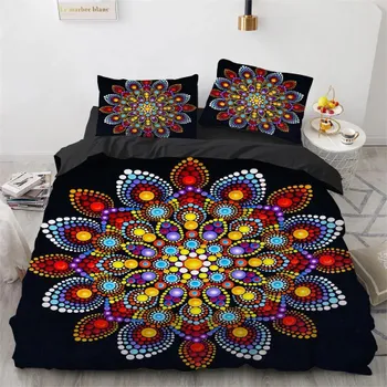 Комплект постельного белья Mandala с рисунком лошади в стиле бохо, шикарное одеяло из полиэстера, размер King Twin для подростков, взрослых, мальчиков, комплект постельного белья EU single(135x200cm)