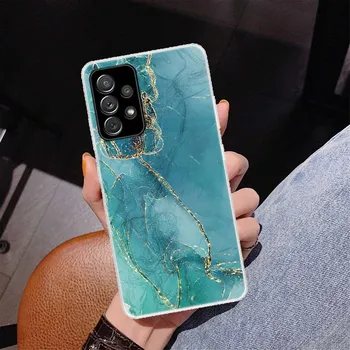 Модный золотой розовый геометрический мраморный чехол для телефона Samsung Galaxy A51 A71 A50 A70 A40 A30 A20E A10 A41 A31 A21S A11 A01 A6 Samsung A51 4G