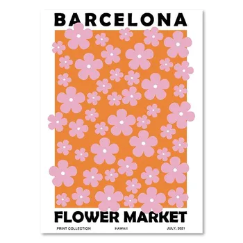 Абстрактные розовые картины Матисса Les Muses Map Flower Market Wall Art Картина на холсте Nordic Posters and Prints Настенная картина для домашнего декора 21x30cm No Framed