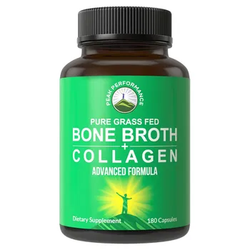 Коллаген Peak Performance Bone Broth + Type I, III, 180 капсул