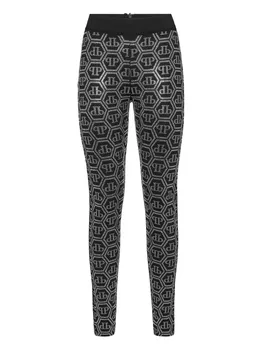 Леггинсы с монограммой Philipp Plein, черный
