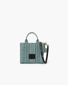 Сумка-тоут через плечо из вымытого денима с монограммой Marc Jacobs, цвет Sun Faded Denim