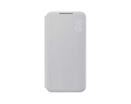 Чехол-книжка Samsung Smart LED View Cover l.gray для смартфона Samsung Galaxy S22, Поликарбонат, полиуретан, термопластичный полиуретан, светло-серый (EF-NS901PJEGRU)