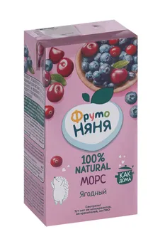 Морс Фрутоняня клюква/черника/вишня, 0,5 л