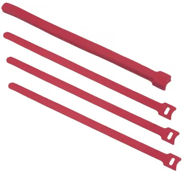 Хомут Cabeus CLAMP-310-RD для кабеля, липучка с мягкой застежкой, 310x14 мм, красный (10 шт.)