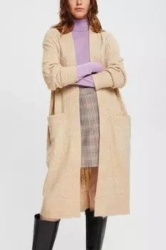 Удлиненный кардиган с узором косы Esprit Casual