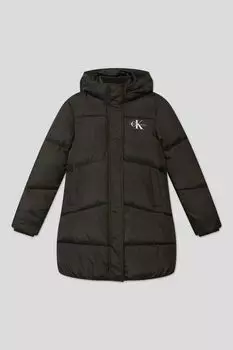 Утепленное пальто с логотипом бренда Calvin Klein Jeans